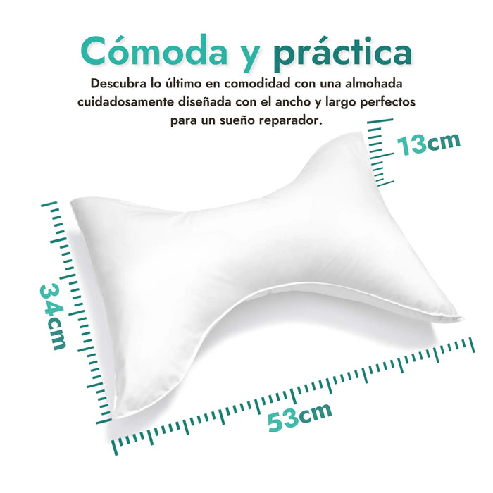 Almohada cervical, confort ergonómico, alivio de dolores cervicales, funda de algodón hipoalergénico, diseño anatómico, soporte para cuello, salud cervical, descanso óptimo, calidad OrtoPrix.