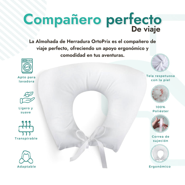 Almohada de herradura OrtoPrix de viaje - Comodidad y sujeción