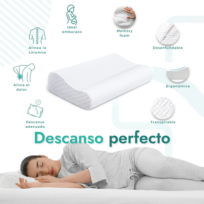 Almohada Cervical Ergonómica Viscoelástica