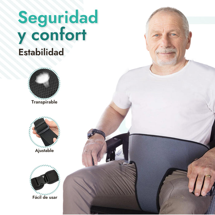 Arnés de Seguridad Perineal Ajustable para Silla de Ruedas