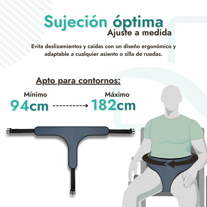 Arnés de Seguridad Perineal Ajustable para Silla de Ruedas