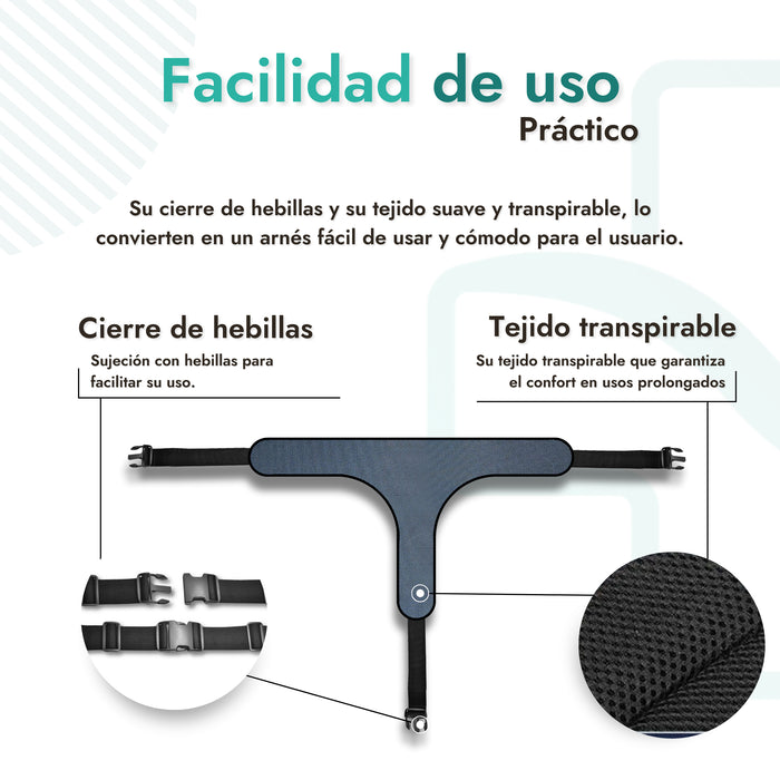 Arnés de Seguridad Perineal Ajustable para Silla de Ruedas