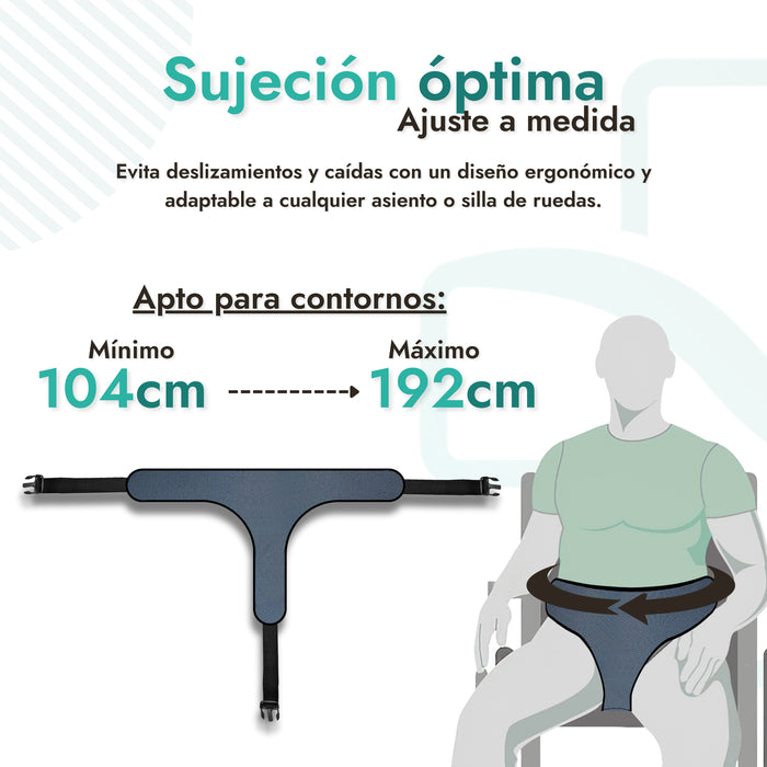 Arnés de Seguridad Perineal Ajustable para Silla de Ruedas