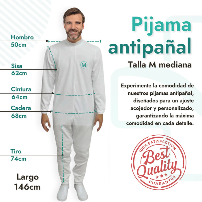 Pijama Antipañal con Cremallera-Manga Larga