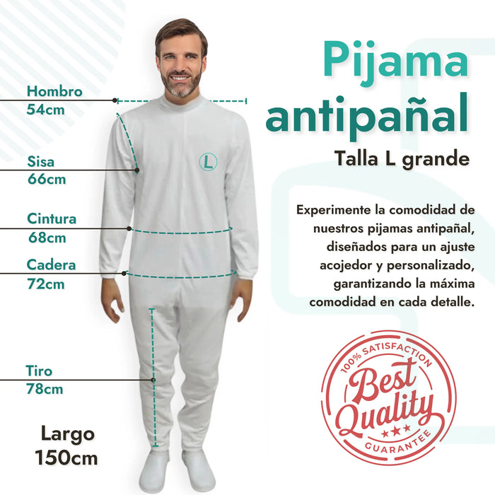 Pijama Antipañal con Cremallera-Manga Larga