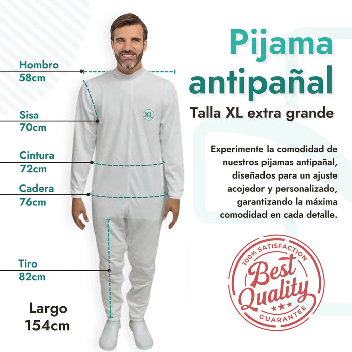 Pijama Antipañal con Cremallera-Manga Larga