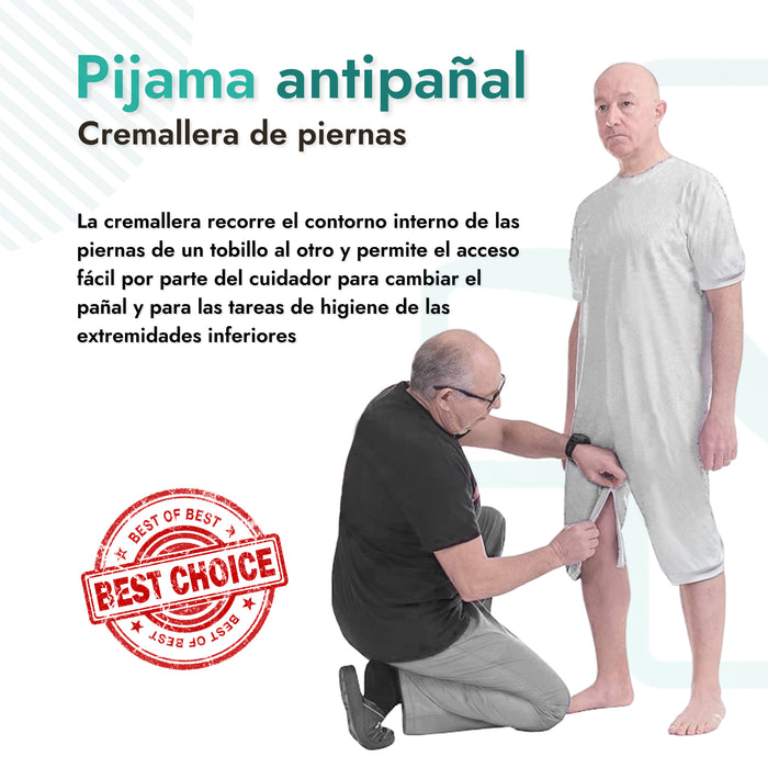 Pijama Antipañal con Cremallera-Manga Corta