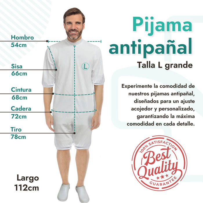 Pijama Antipañal con Cremallera-Manga Corta