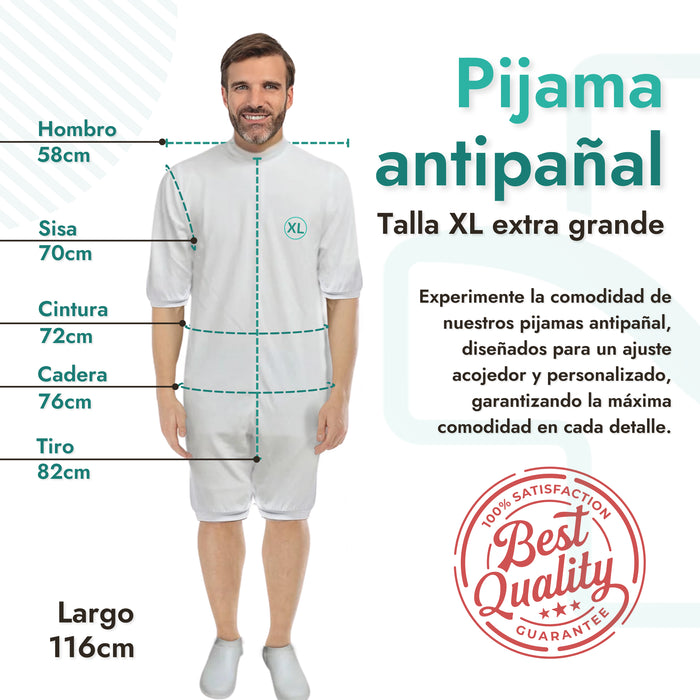 Pijama Antipañal con Cremallera-Manga Corta